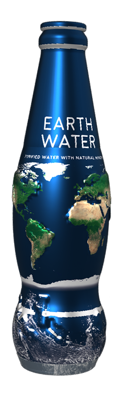 Earth water bottle upright